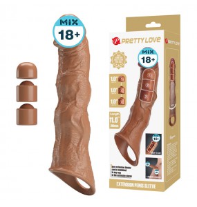 PRETTY LOVE - Ragna Extension Penis Sleeve (Brown Color)